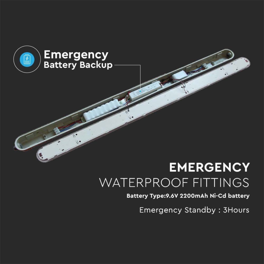LED Radna svjetlosna cijev s modulom za slučaj nužde EMERGENCY LED/36W/230V 6500K 120cm IP65