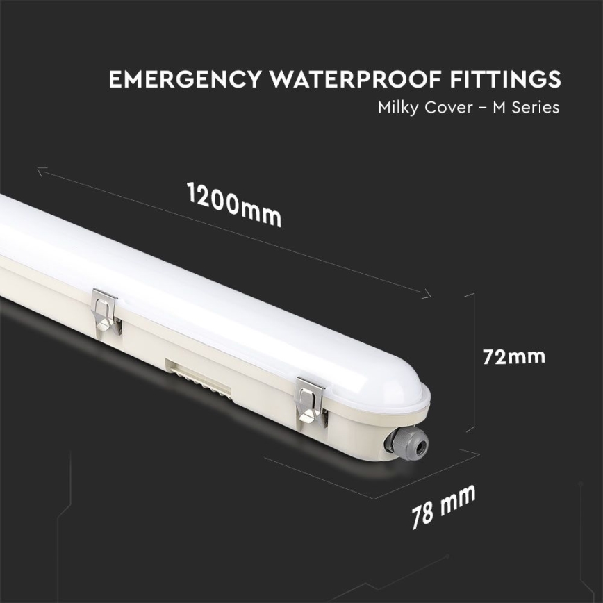 LED Radna svjetlosna cijev s modulom za slučaj nužde EMERGENCY LED/36W/230V 6500K 120cm IP65