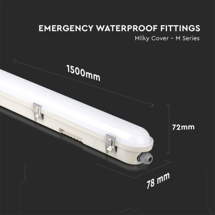 LED Radna svjetlosna cijev s modulom za slučaj nužde EMERGENCY LED/48W/230V 4000K 150cm IP65