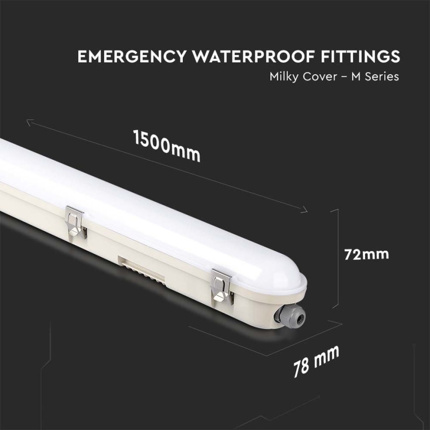 LED Radna svjetlosna cijev s modulom za slučaj nužde EMERGENCY LED/48W/230V 4000K 150cm IP65