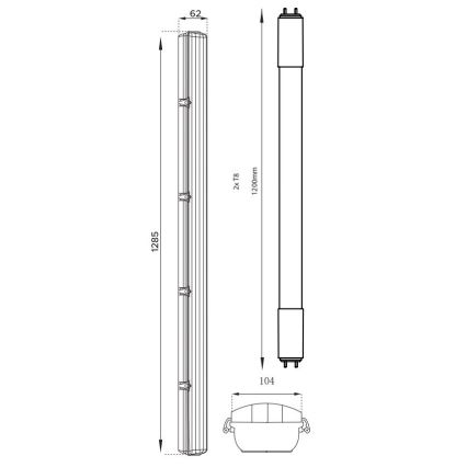 LED Radna svjetlosna cijev T8 2xG13/18W/230V 4000K IP65