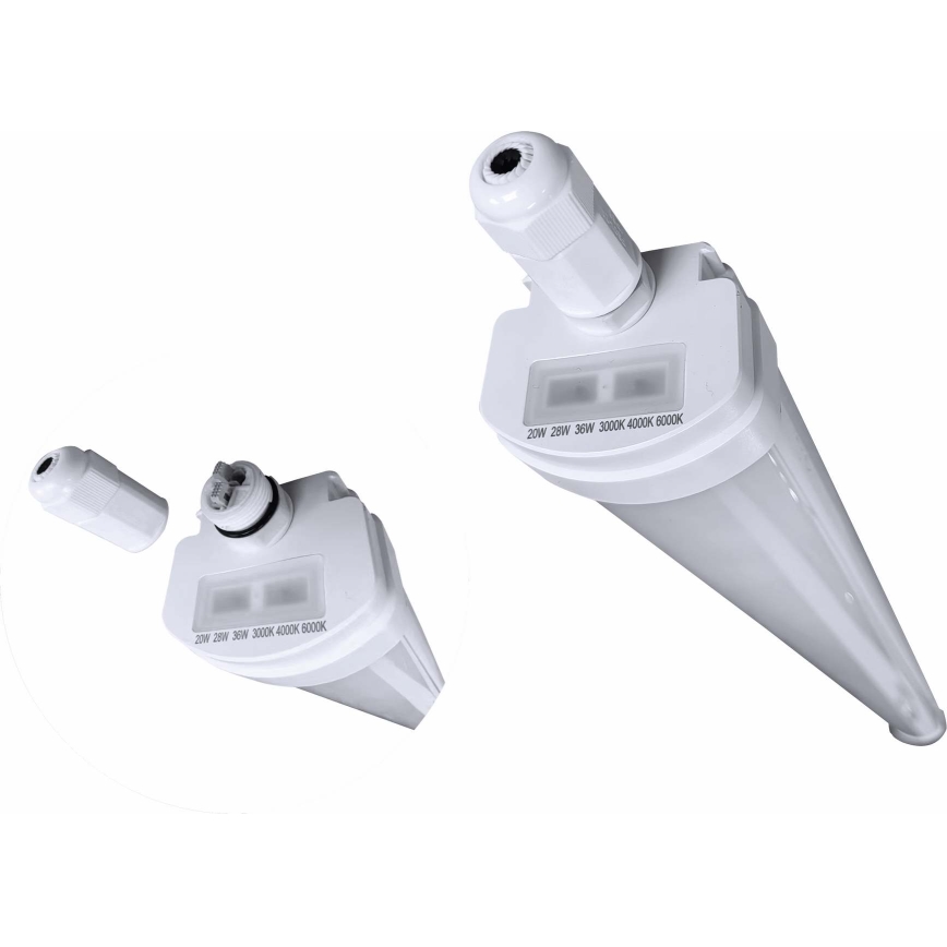 LED Prigušiva tehnička linearna svjetiljka VOLITER LED/20/28/36W/230V 3000/4000/6000K 120 cm IP65 bijela