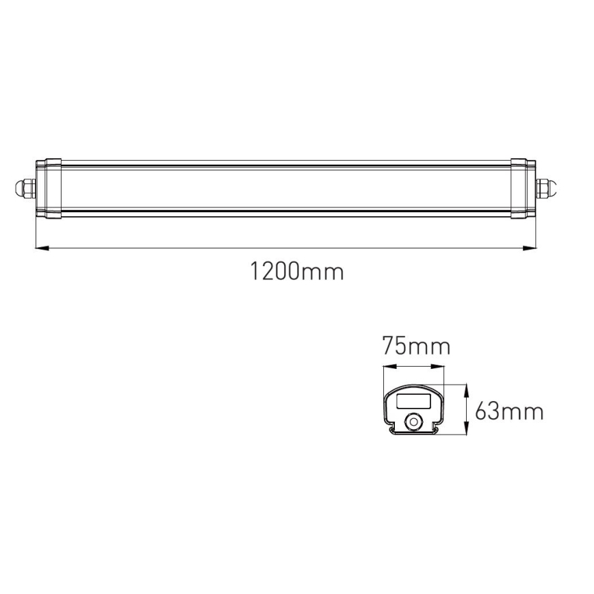 LED Prigušiva tehnička linearna svjetiljka VOLITER LED/20/28/36W/230V 3000/4000/6000K 120 cm IP65 bijela