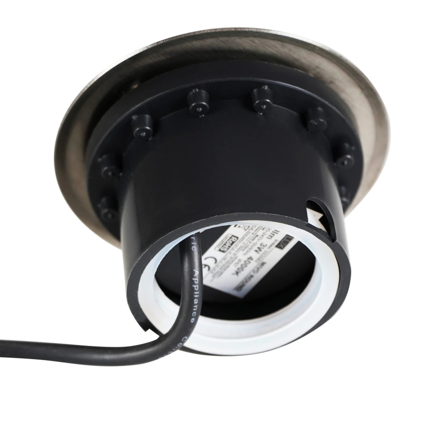 LED Rasvjeta za kućni prilaz MIVO LED/3W/230V pr. 12 cm IP67 mat krom