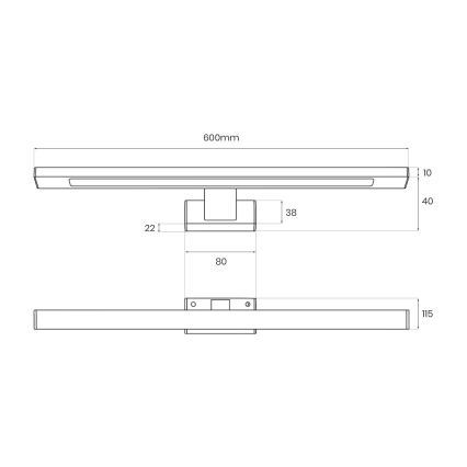 LED rasvjeta za kupaonsko ogledalo SHINE LED/13,8W/230V 60 cm IP44 zlatna