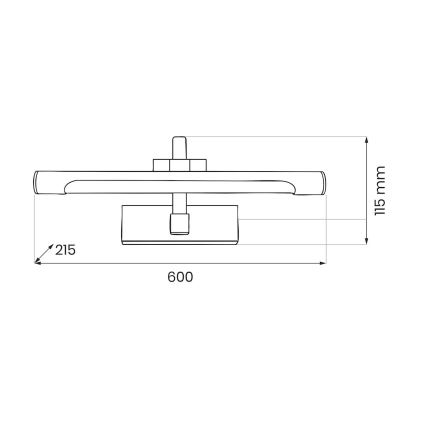 LED rasvjeta za kupaonsko ogledalo VINCI LED/15W/230V 60 cm IP44 crna
