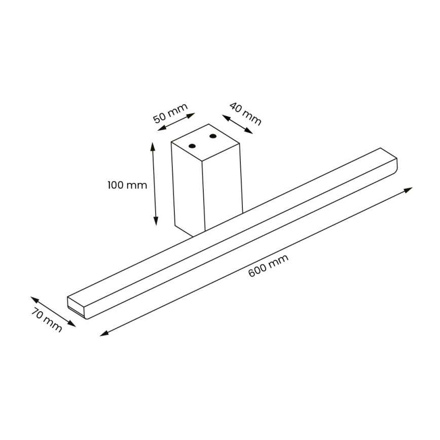 LED Rasvjeta za ogledalo u kupaonici ARTEMIS LED/13,8W/230V 4000K 60 cm IP44 zlatna