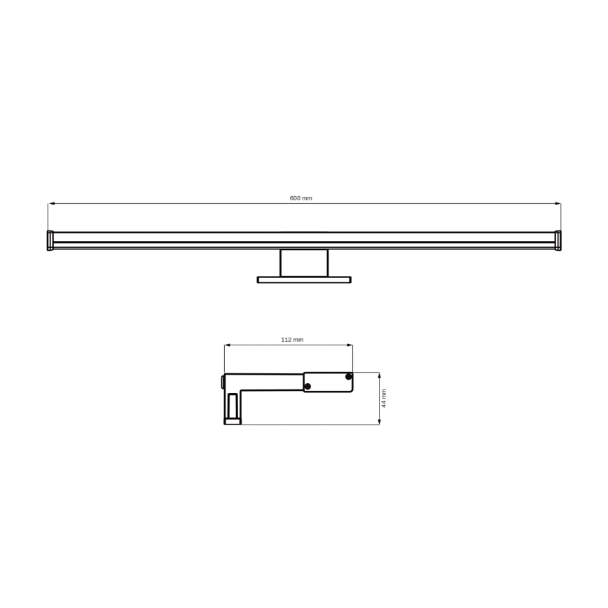 LED Rasvjeta za ogledalo u kupaonici ELBA LED/12W/230V 4000K 60 cm IP44 crna