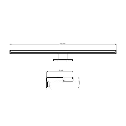 LED Rasvjeta za ogledalo u kupaonici ELBA LED/12W/230V 4000K 60 cm IP44 sjajni krom