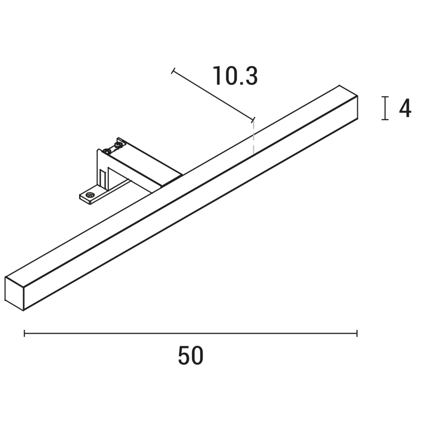 LED Rasvjeta za ogledalo u kupaonici LED/7W/230V 4000K 50 cm IP44 sjajni krom