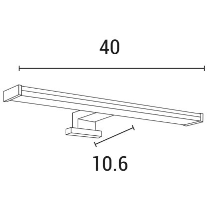 LED Rasvjeta za ogledalo u kupaonici LED/8W/230V 3000K 40 cm IP44 sjajni krom
