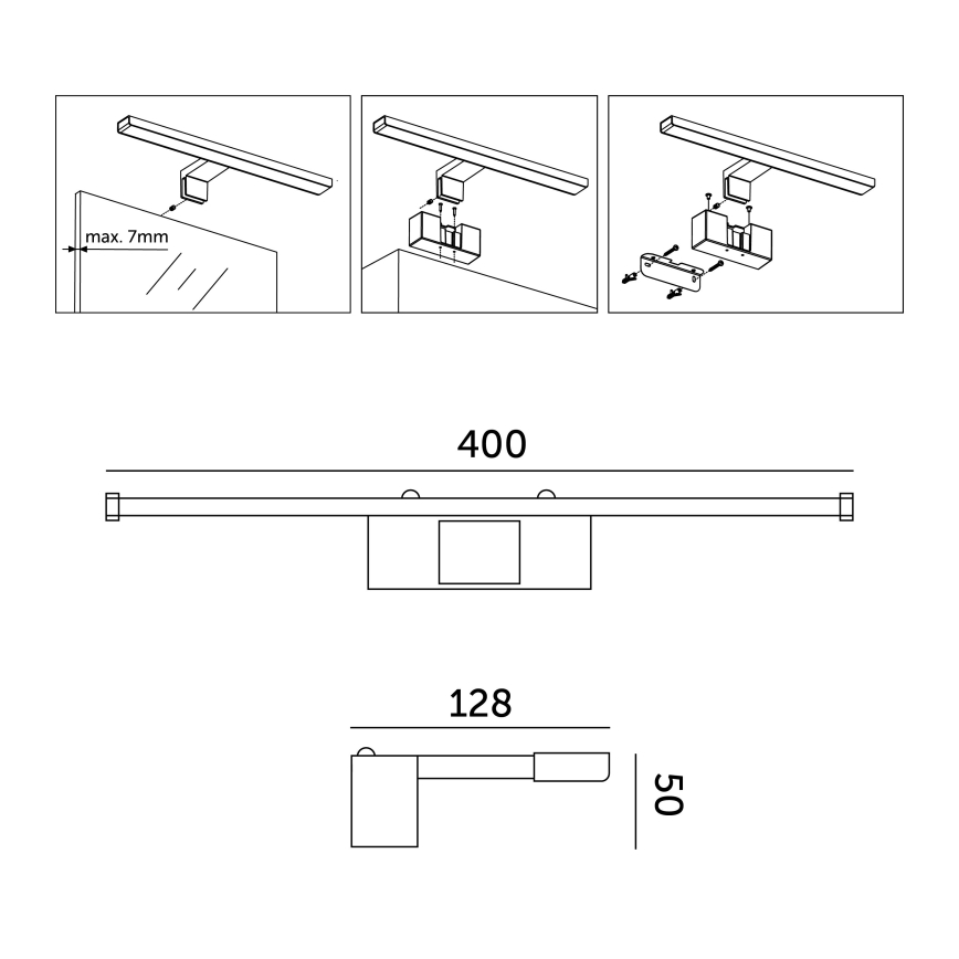LED Rasvjeta za ogledalo u kupaonici LED/8W/230V 4000K IP44 40 cm