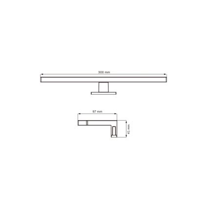 LED Rasvjeta za ogledalo u kupaonici MILOS LED/5W/230V 4000K 30 cm IP44 sjajni krom