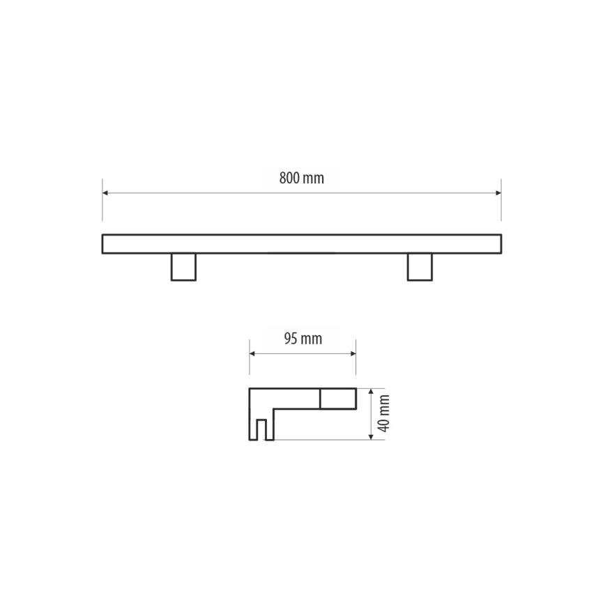 LED Rasvjeta za ogledalo u kupaonici MIRROR LED/12W/230V 80 cm IP44 sjajni krom