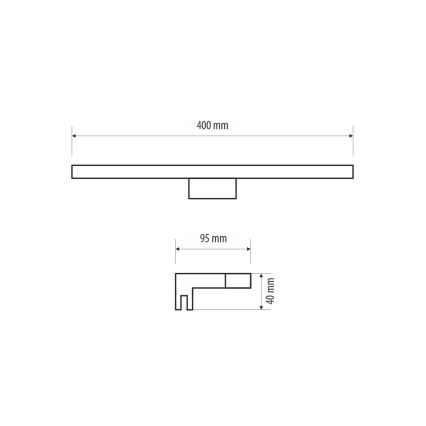 LED Rasvjeta za ogledalo u kupaonici MIRROR LED/6W/230V 40 cm IP44 crna
