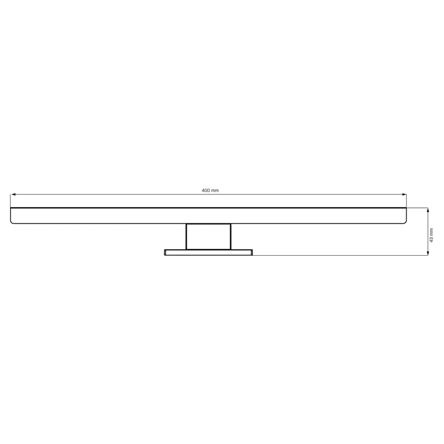 LED Rasvjeta za ogledalo u kupaonici SAMOS LED/8W/230V 4000K 40 cm IP44 crna