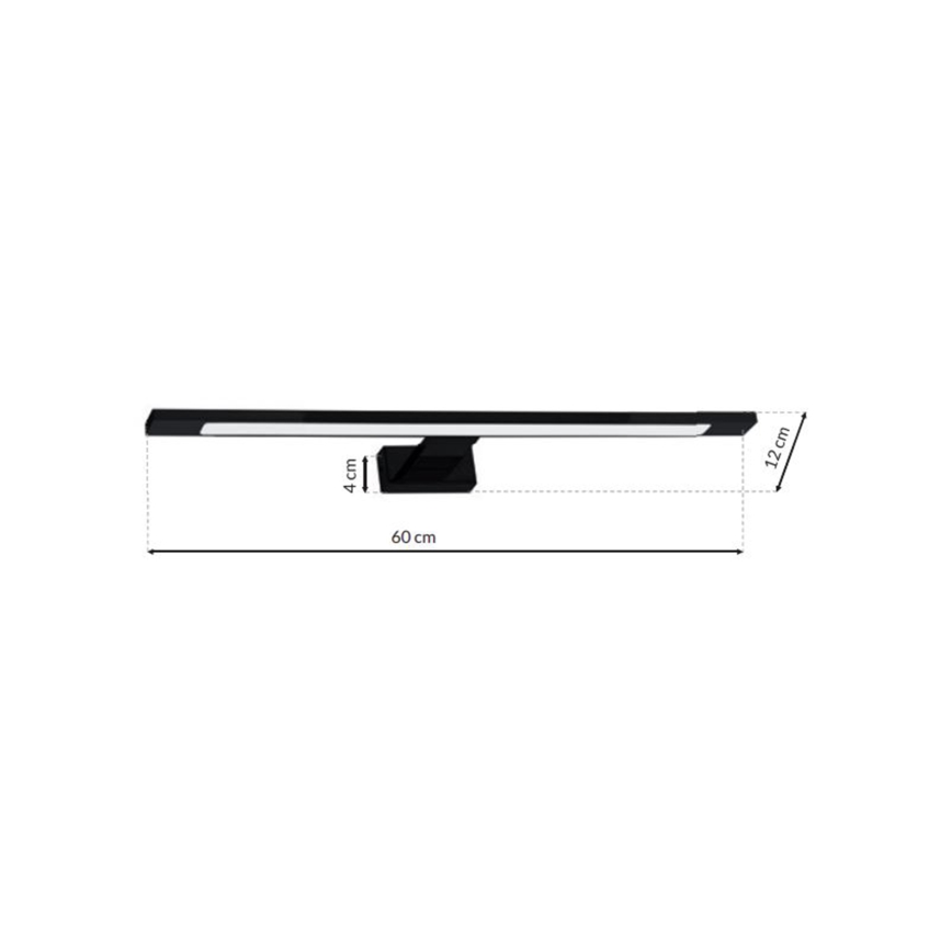 LED Rasvjeta za ogledalo u kupaonici SHINE LED/12W/230V IP44 crna