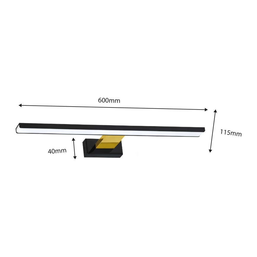 LED Rasvjeta za ogledalo u kupaonici SHINE LED/13,8W/230V IP44 crna/zlatna