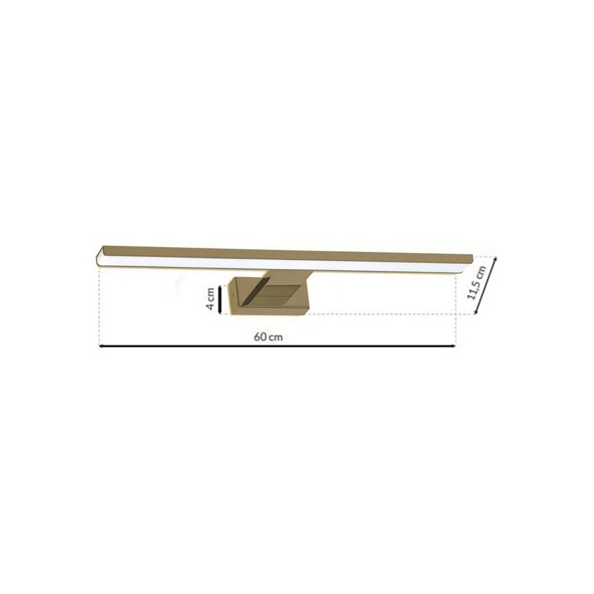 LED Rasvjeta za ogledalo u kupaonici SHINE LED/13,8W/230V IP44 mesing