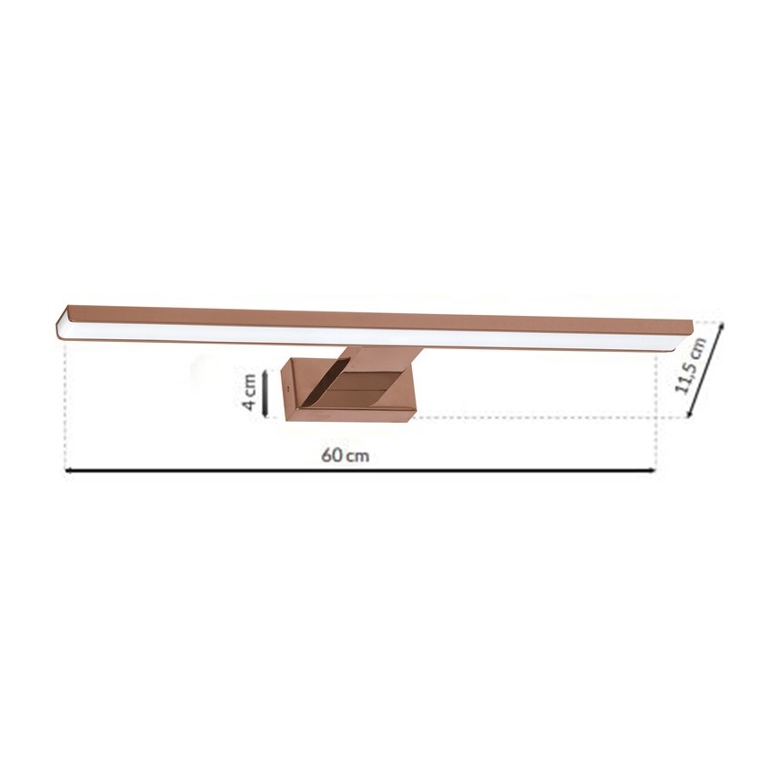 LED Rasvjeta za ogledalo u kupaonici SHINE LED/13,8W/230V IP44 rose gold