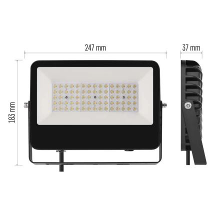 LED Reflektor AVENO LED/48W/230V 4000K 7200 lm IP66 crni