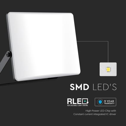 LED Reflektor LED/100W/230V 3000/4000/6500K IP65 crna