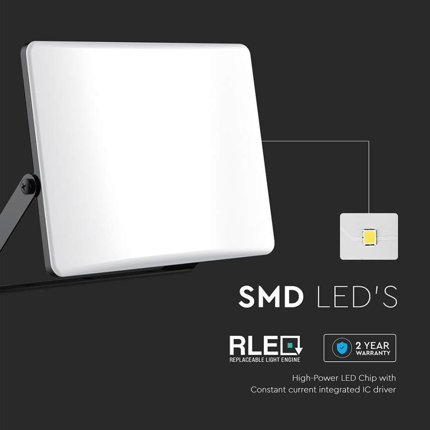 LED Reflektor LED/100W/230V 3000/4000/6500K IP65 crna
