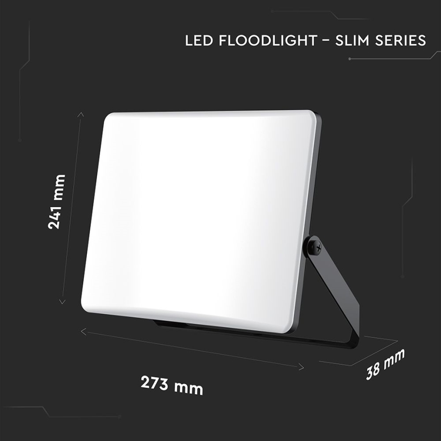 LED Reflektor LED/100W/230V 3000/4000/6500K IP65 crna