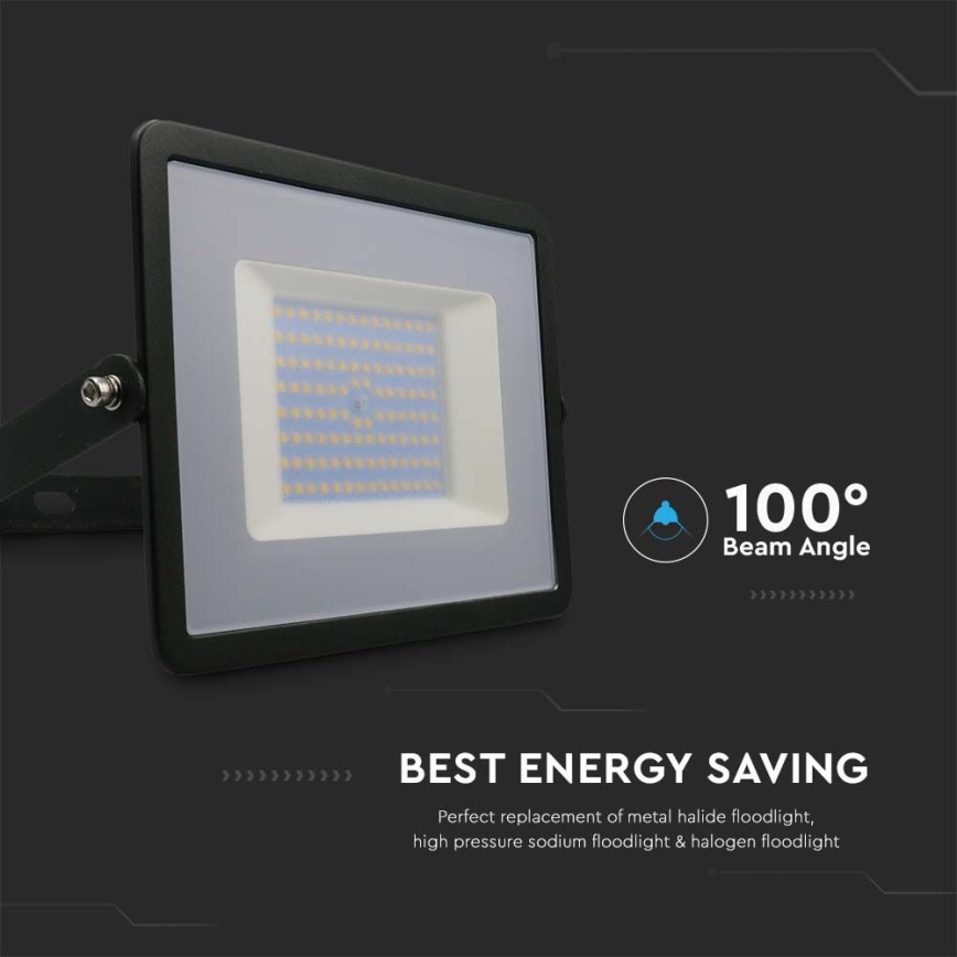 LED Reflektor LED/100W/230V 6500K IP65 crna