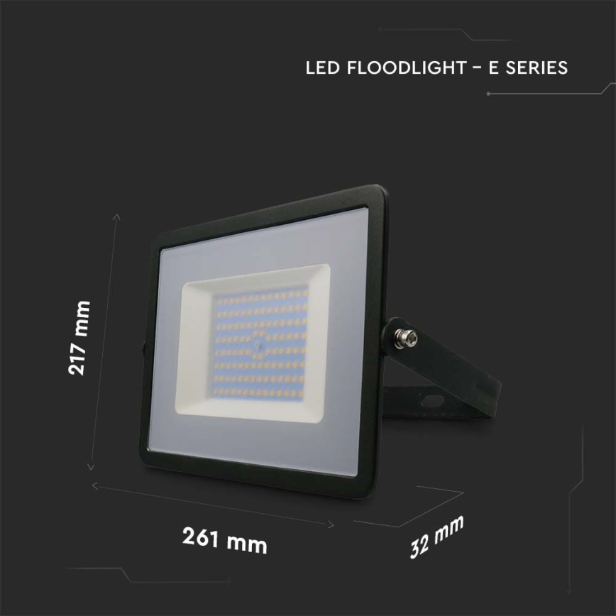 LED Reflektor LED/100W/230V 6500K IP65 crna