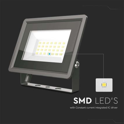 LED Reflektor LED/20W/230V 6500K IP65 crna