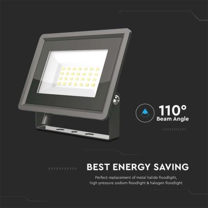 LED Reflektor LED/20W/230V 6500K IP65 crna