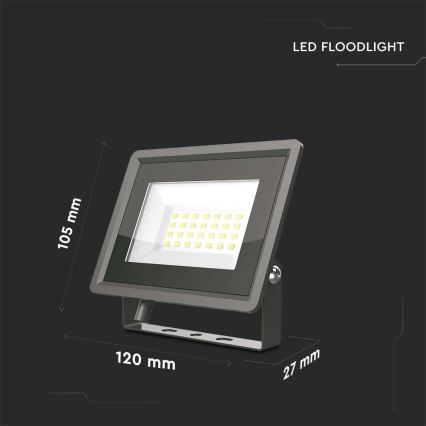 LED Reflektor LED/20W/230V 6500K IP65 crna