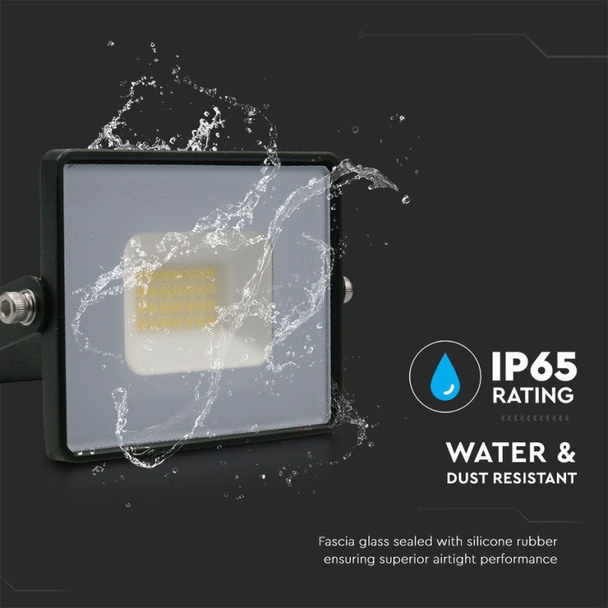 LED Reflektor LED/20W/230V 6500K IP65 crna