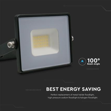 LED Reflektor LED/20W/230V 6500K IP65 crna