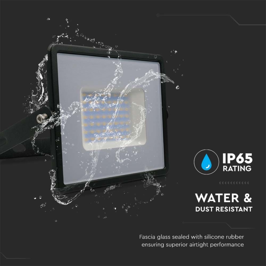 LED Reflektor LED/50W/230V 4000K IP65 crna