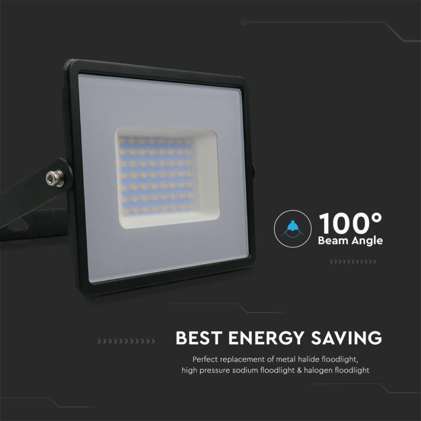 LED Reflektor LED/50W/230V 4000K IP65 crna