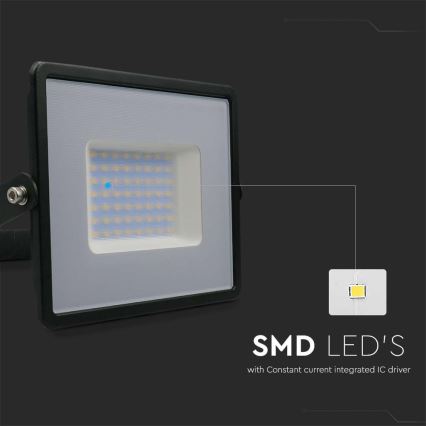 LED Reflektor LED/50W/230V 4000K IP65 crna