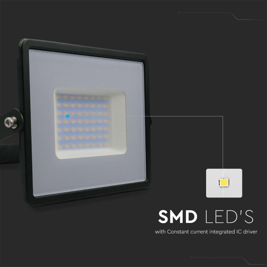 LED Reflektor LED/50W/230V 4000K IP65 crna