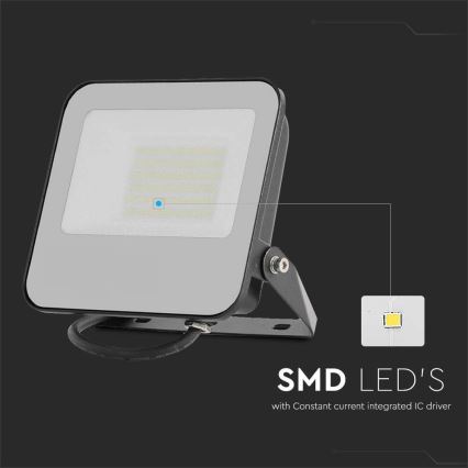 LED Reflektor LED/50W/230V 4000K IP65 crna