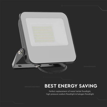 LED Reflektor LED/50W/230V 4000K IP65 crna