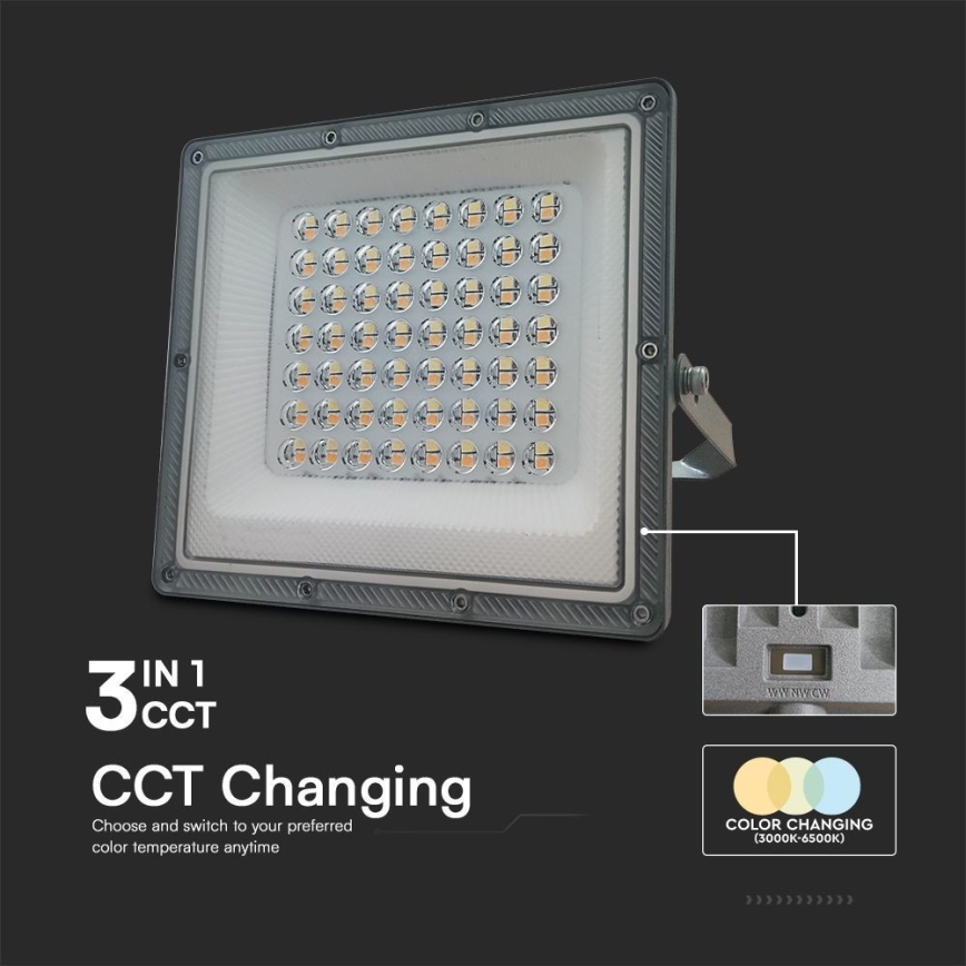 LED Reflektor LED/50W/230V IP65 3000/4000/6500K siva