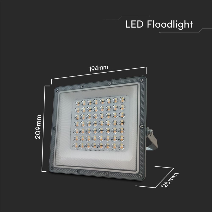LED Reflektor LED/50W/230V IP65 3000/4000/6500K siva