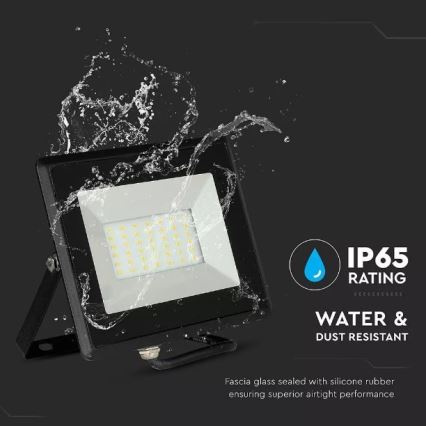 LED Reflektor LED/50W/230V IP65 3000K crna