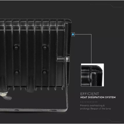 LED Reflektor LED/50W/230V IP65 3000K crna
