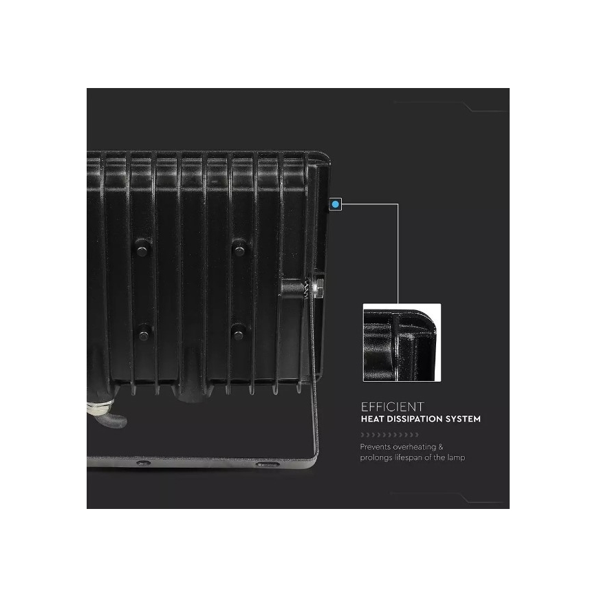 LED Reflektor LED/50W/230V IP65 3000K crna