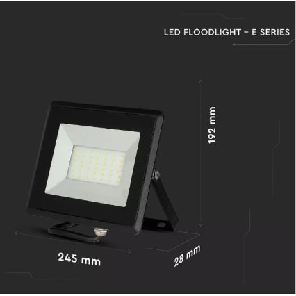 LED Reflektor LED/50W/230V IP65 3000K crna