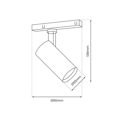 LED reflektorska svjetiljka za magnetski tračni sustav LED/10W/48V crna