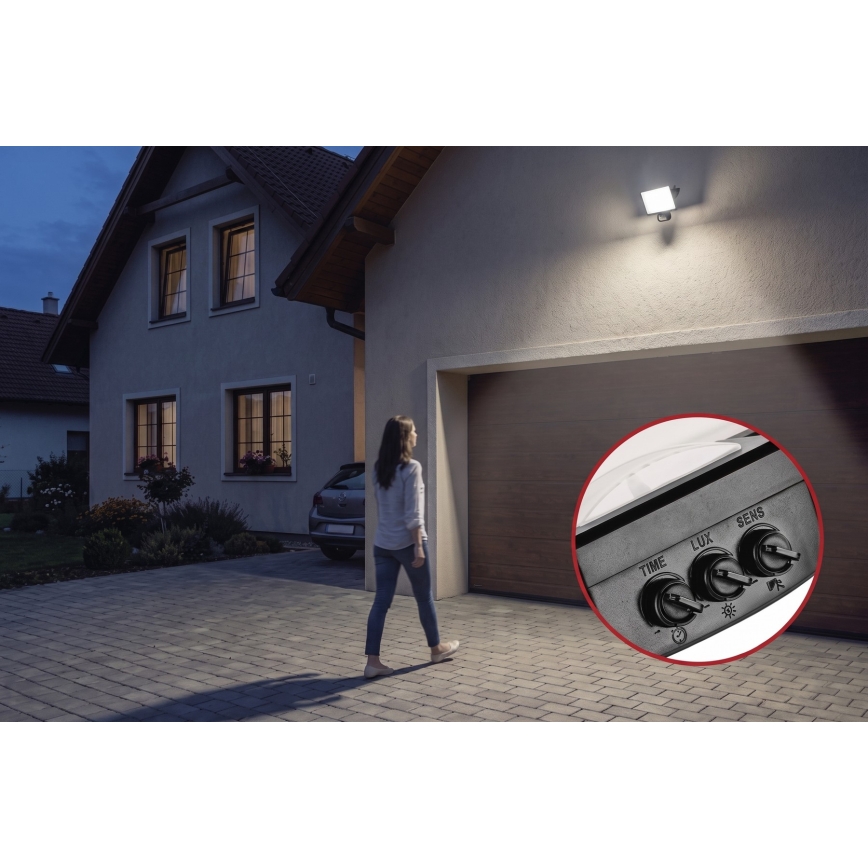 LED reflektor s senzorom pokreta i sumraka TAMBO EVO LED/30W/230V 4000K IP44 crna