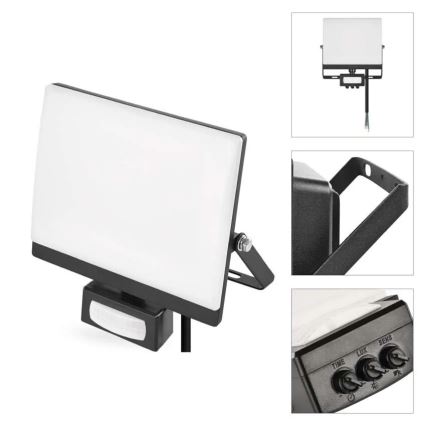 LED reflektor s senzorom pokreta i sumraka TAMBO EVO LED/30W/230V 4000K IP44 crna